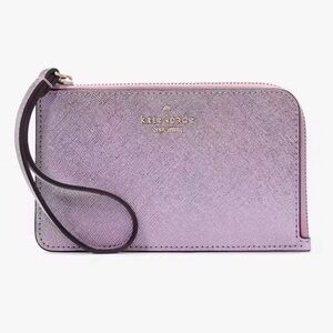 #75 - Kate Spade - Lucy Metallic Small L-zip Wristlet!